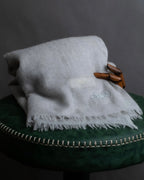 "Chloe" Fringe design light gray sheer material stole