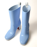 Christian Louboutin/ 70 High Heel PVC Rain Boots Sky Blue