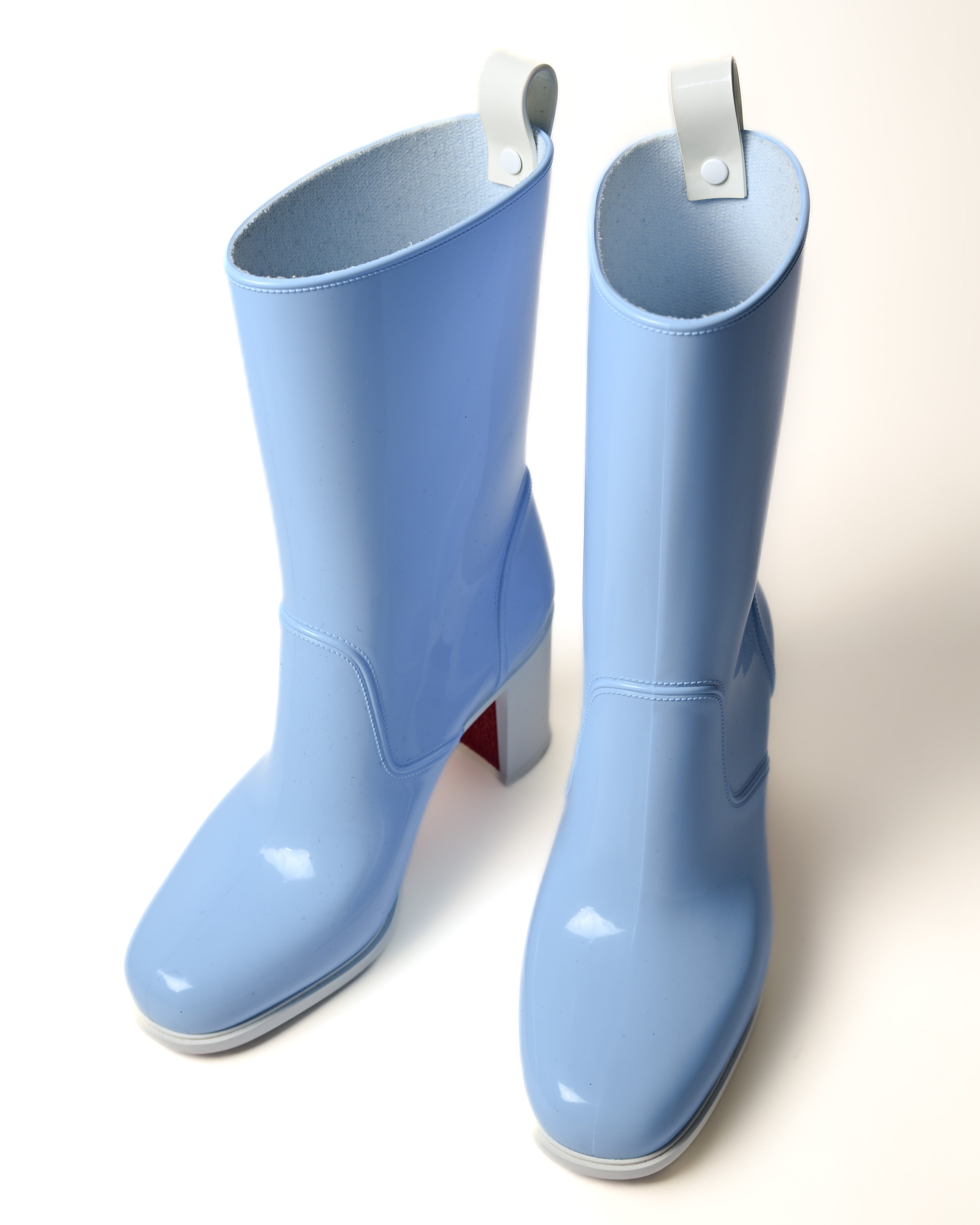 Christian Louboutin/ 70 High Heel PVC Rain Boots Sky Blue