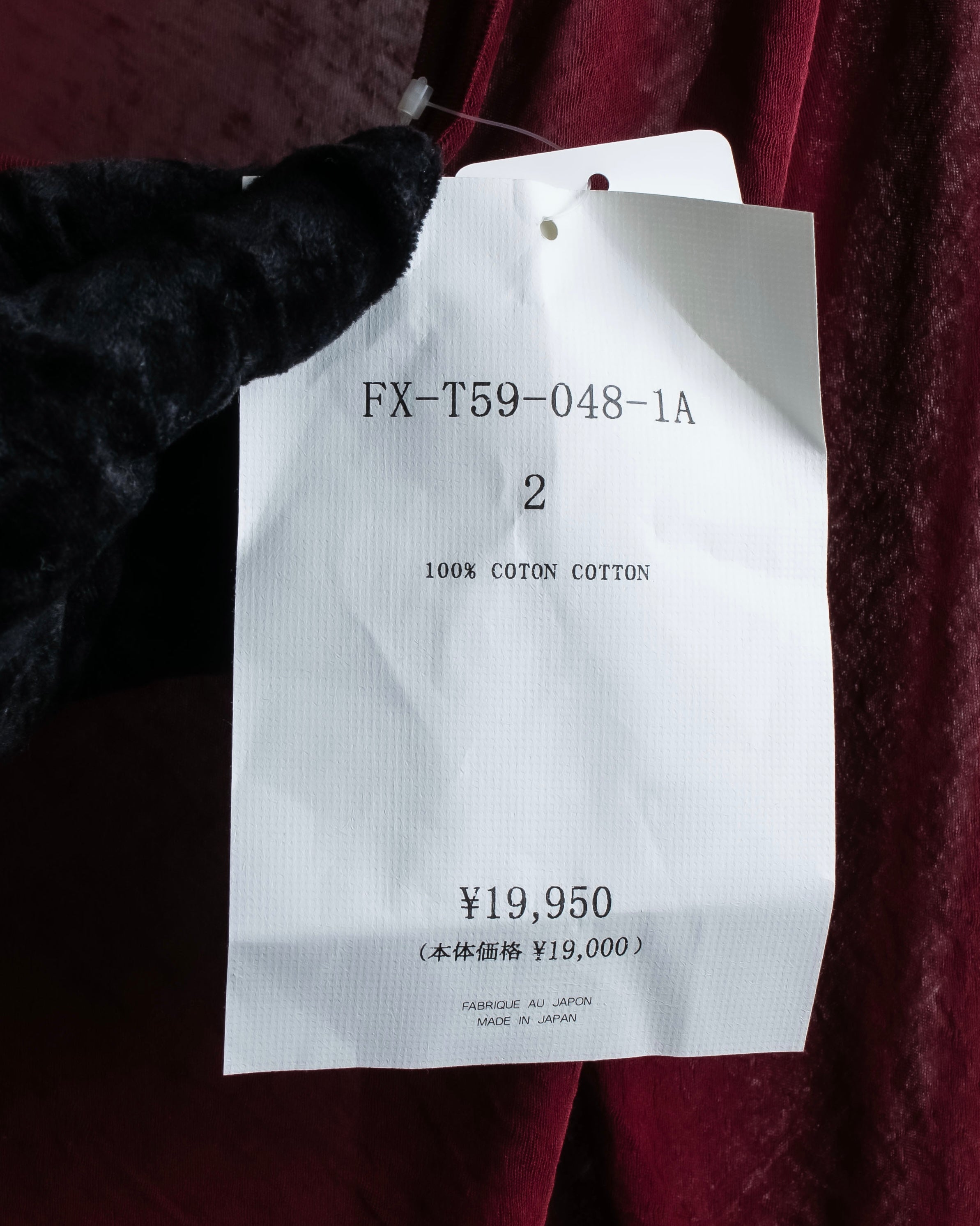 "YOHJI YAMAMOTO FEMME" 13SS Burgundy color sheer pullover