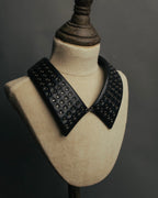 –SPECIAL– "Christian Dior" Late 2000s-2020s Eyelet leather choker necklace