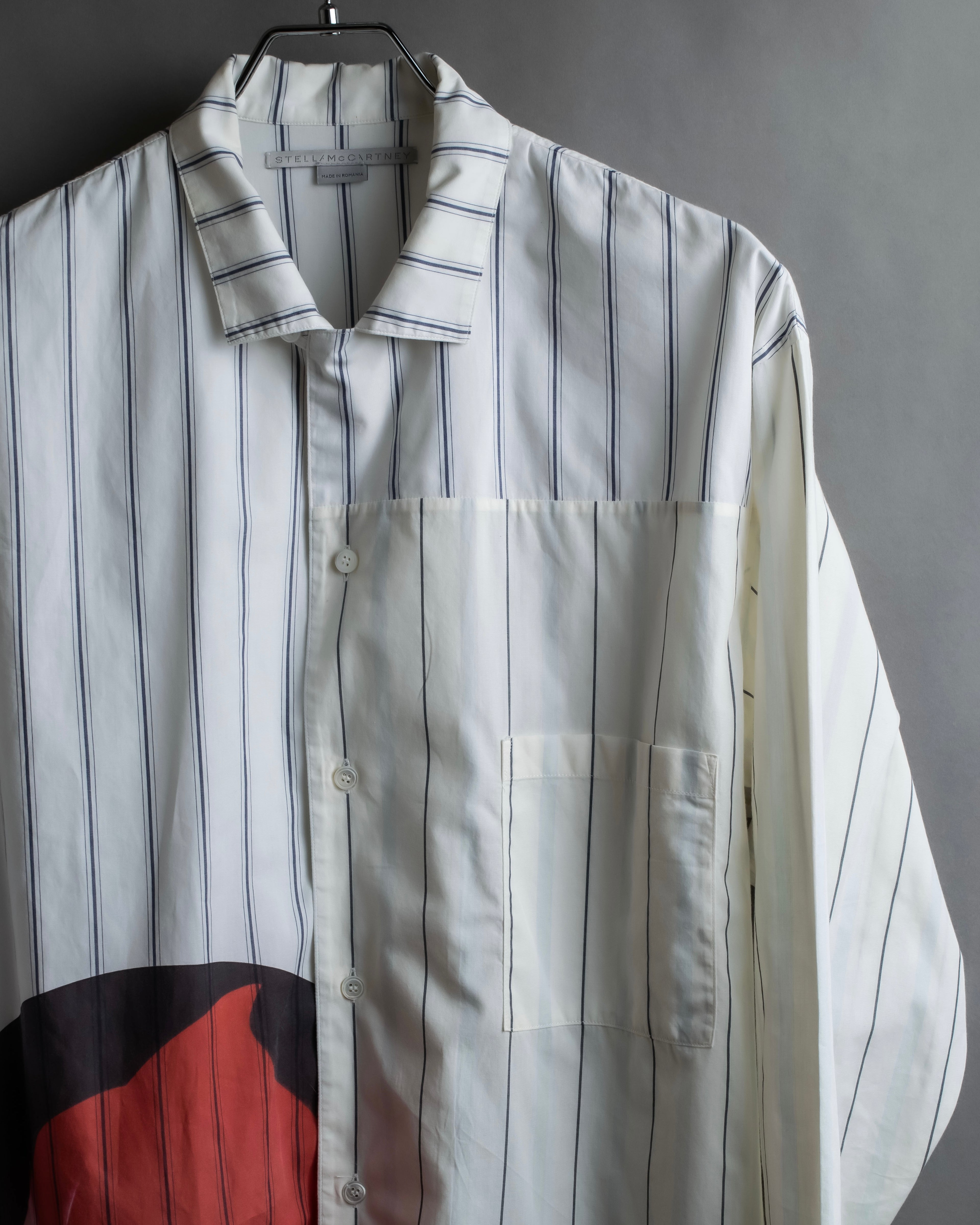 "STELLA McCARTNEY" 18SS Drag queen graphic design stripe shirt