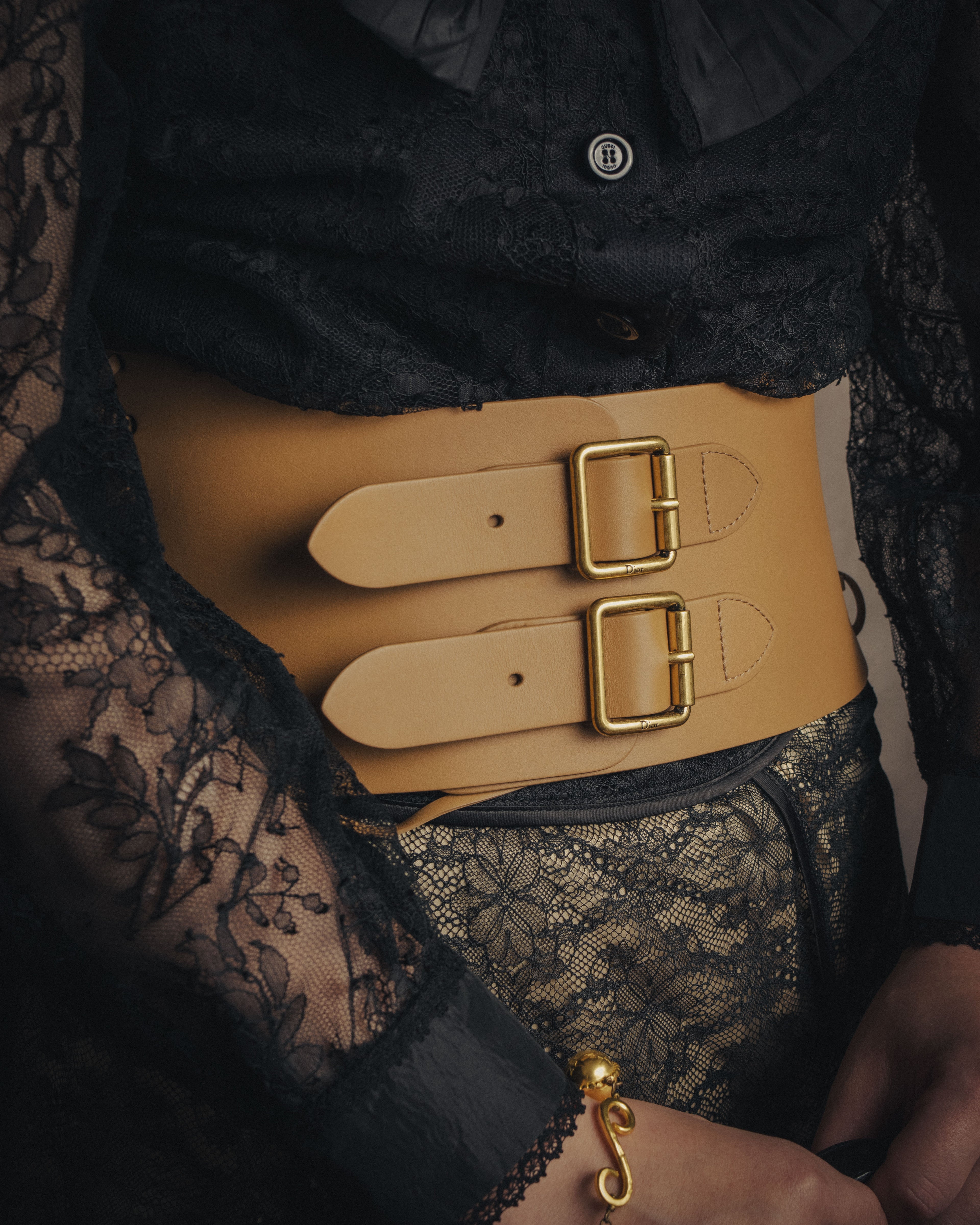 -SPECIAL- “Christian Dior” 2017-21 lace-up leather corset belt