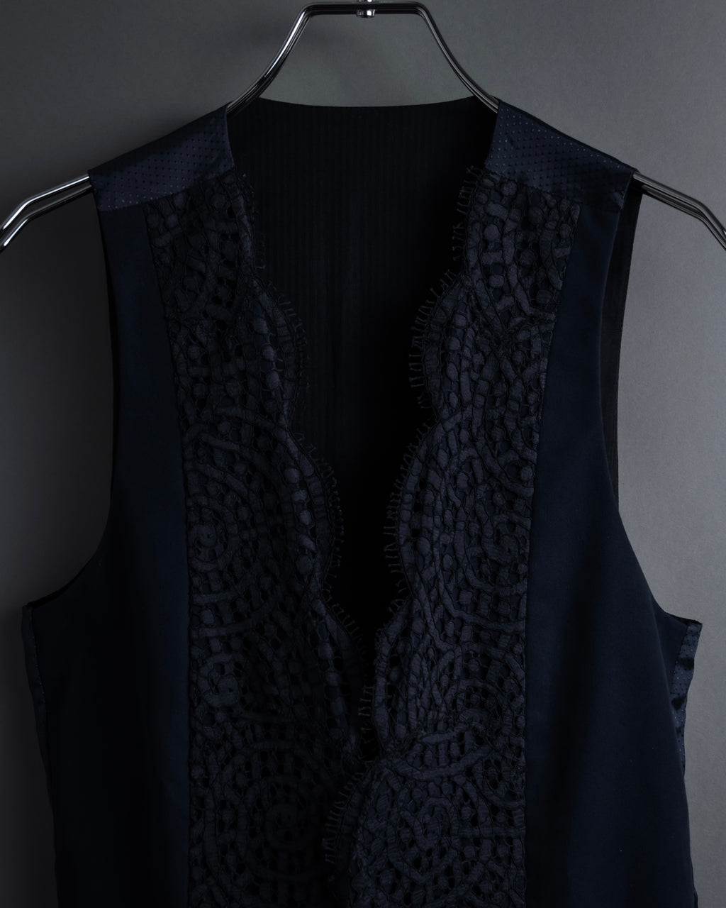 "JEAN PAUL GAULTIER" 90's Geometric lace design tailored vest