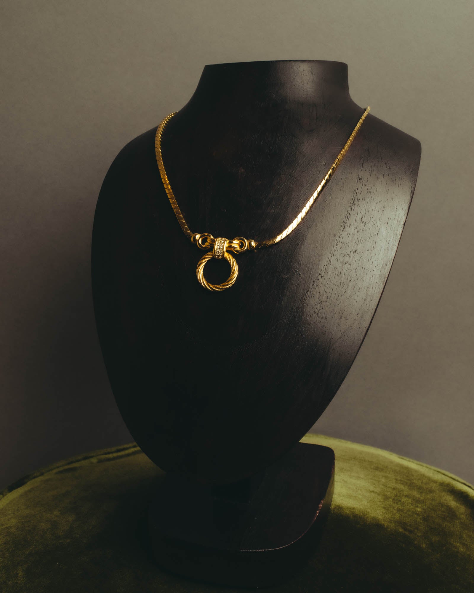 "Christian Dior" 80's-90's Gold tone rhinestone necklace