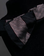"DRIES VAN NOTTEN" Herringbone striped silk bow tie