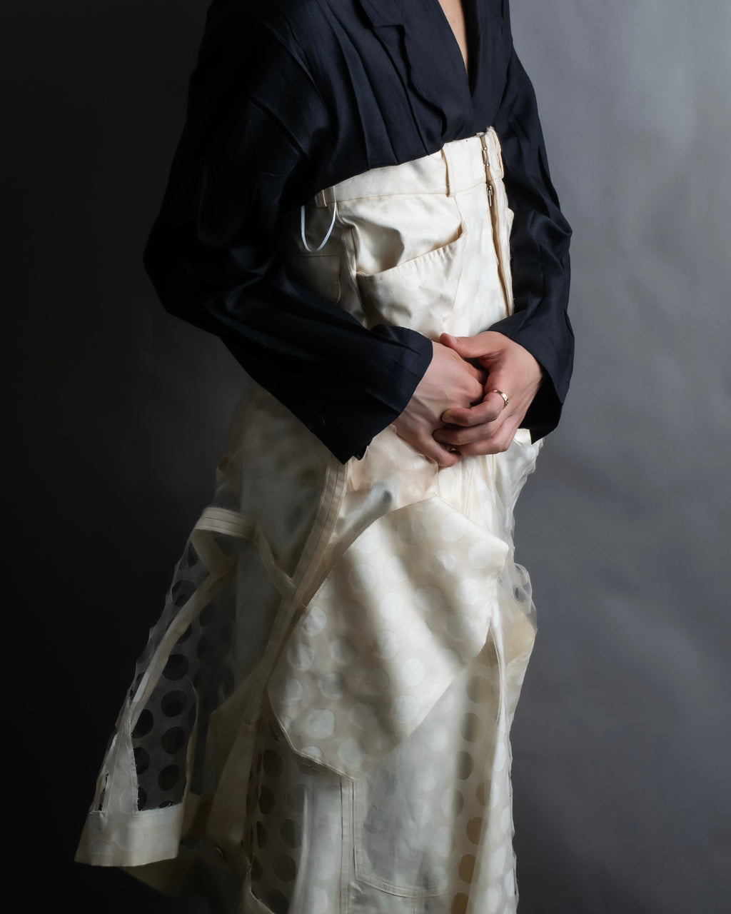 "MAISON MARGIELA" 20SS Polka dot tulle layered skirt