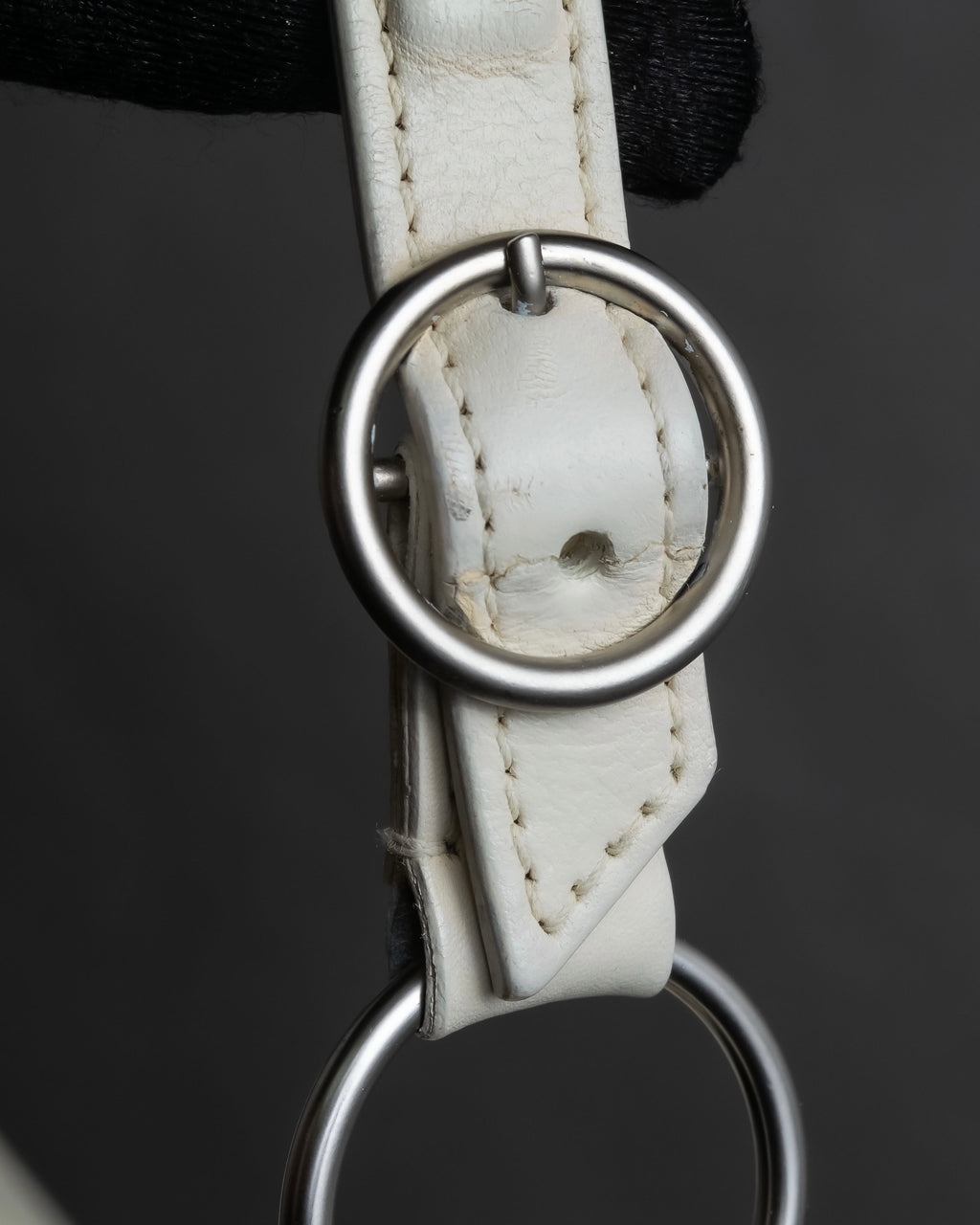 "Christian Dior" Metal ring leather combination design bag