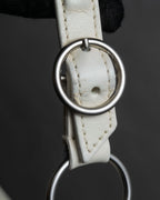 "Christian Dior" Metal ring leather combination design bag