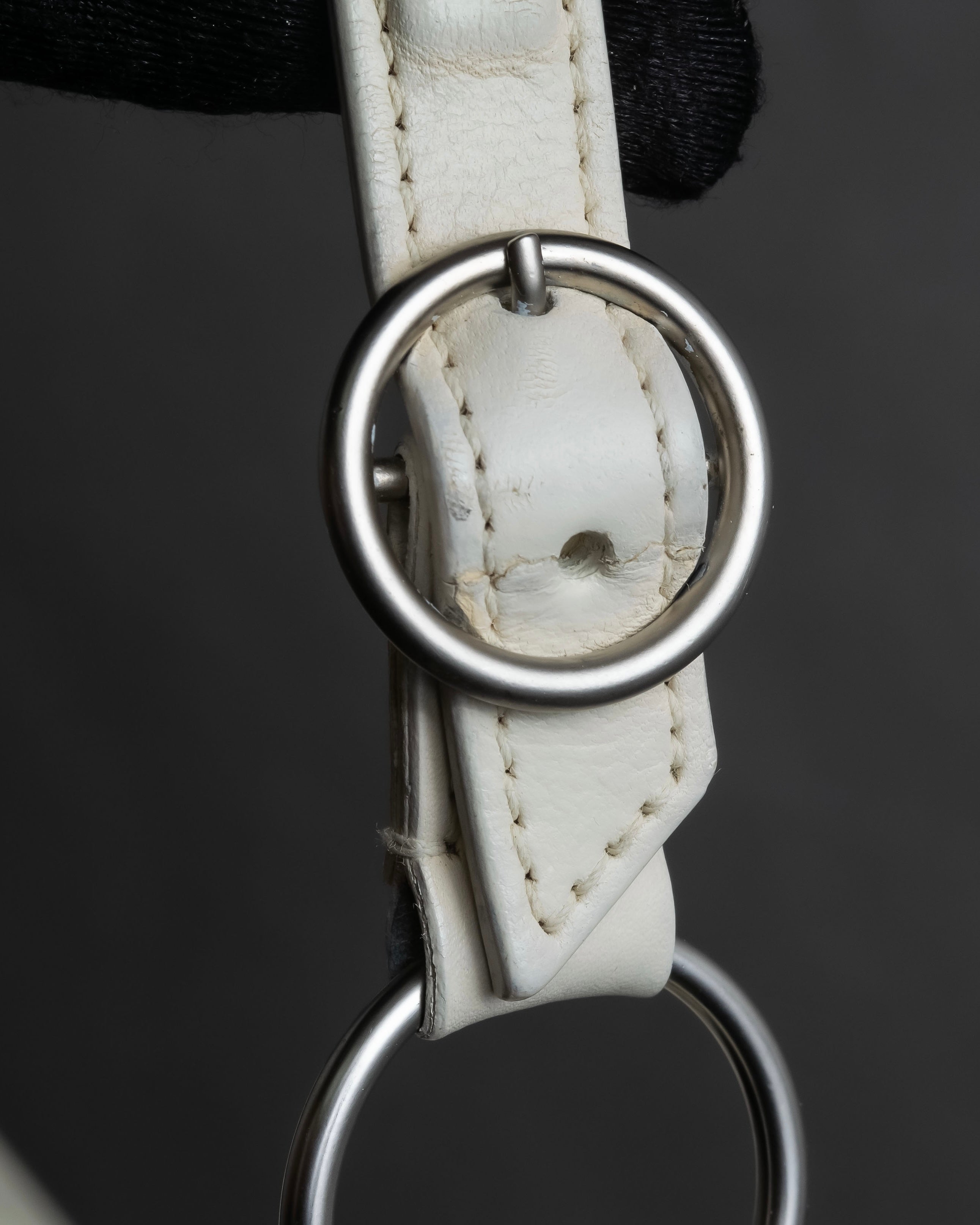 "Christian Dior" Metal ring leather combination design bag