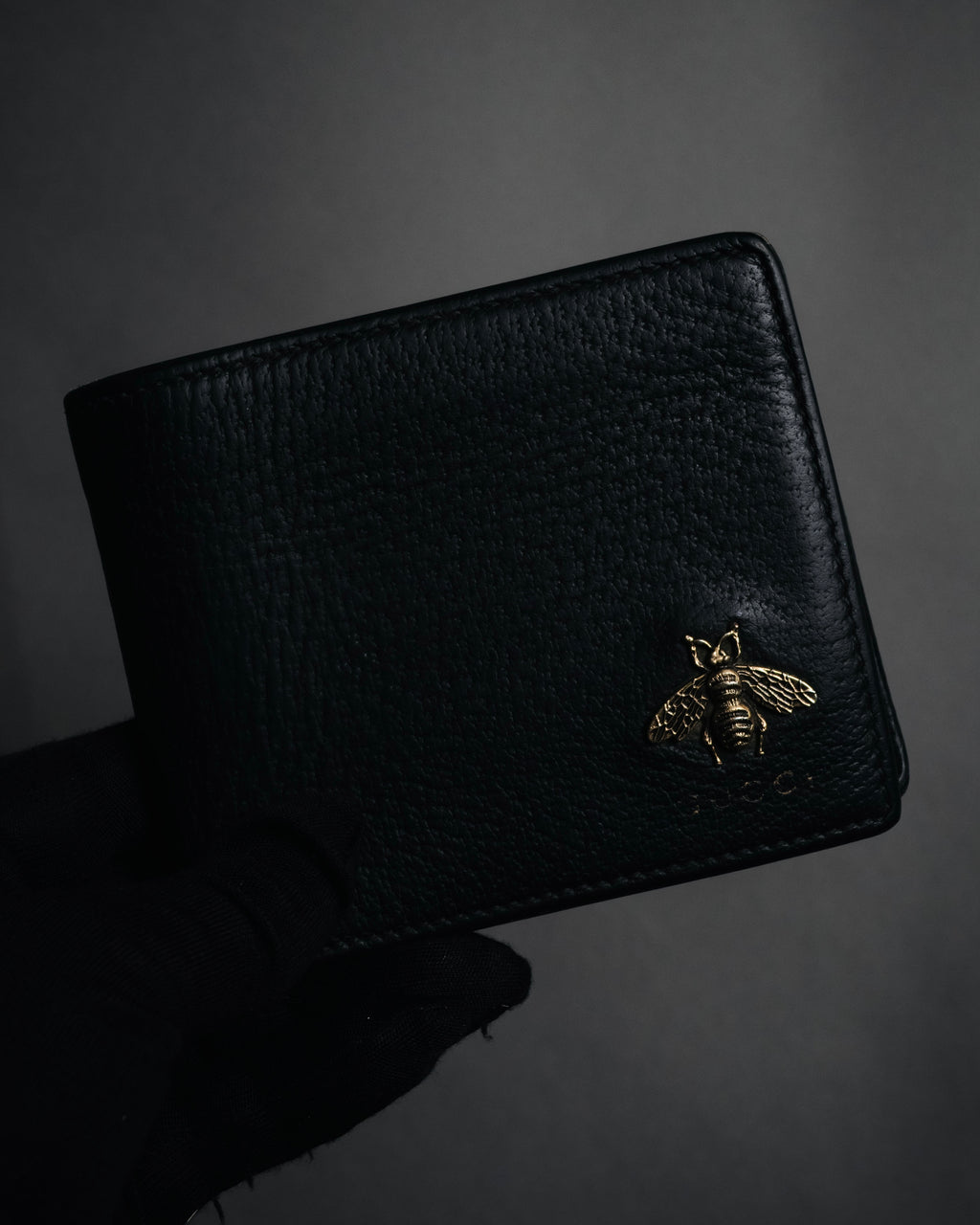 "GUCCI" 10’s-20’s Bee motif bi-fold leather wallet