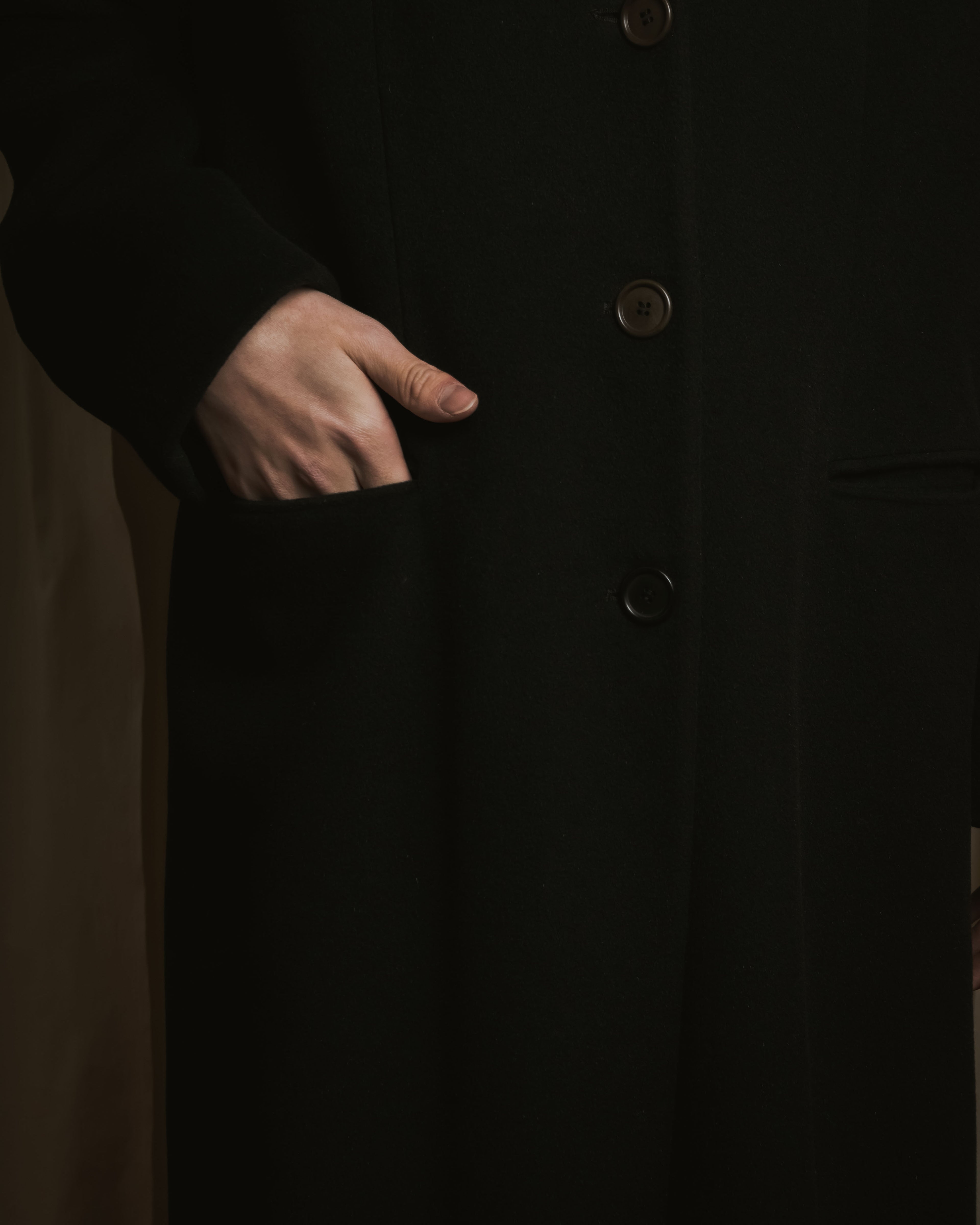 "GIORGIO ARMANI" 90’s Minimalist draped maxi long coat