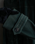 "PRADA" Stitching design suede belted coat