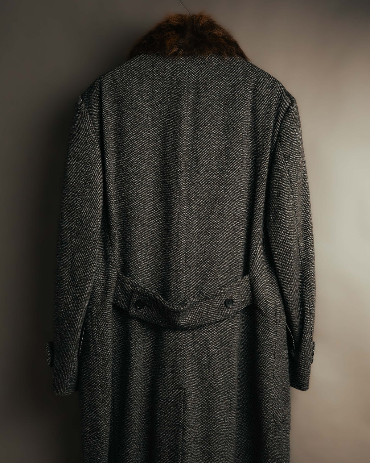 -SPECIAL- "GUCCI" 00's-10's Luxurious beaver fur-collar wool overcoat