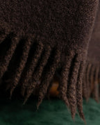 "KENZO" Chocolate brown color fringe muffler