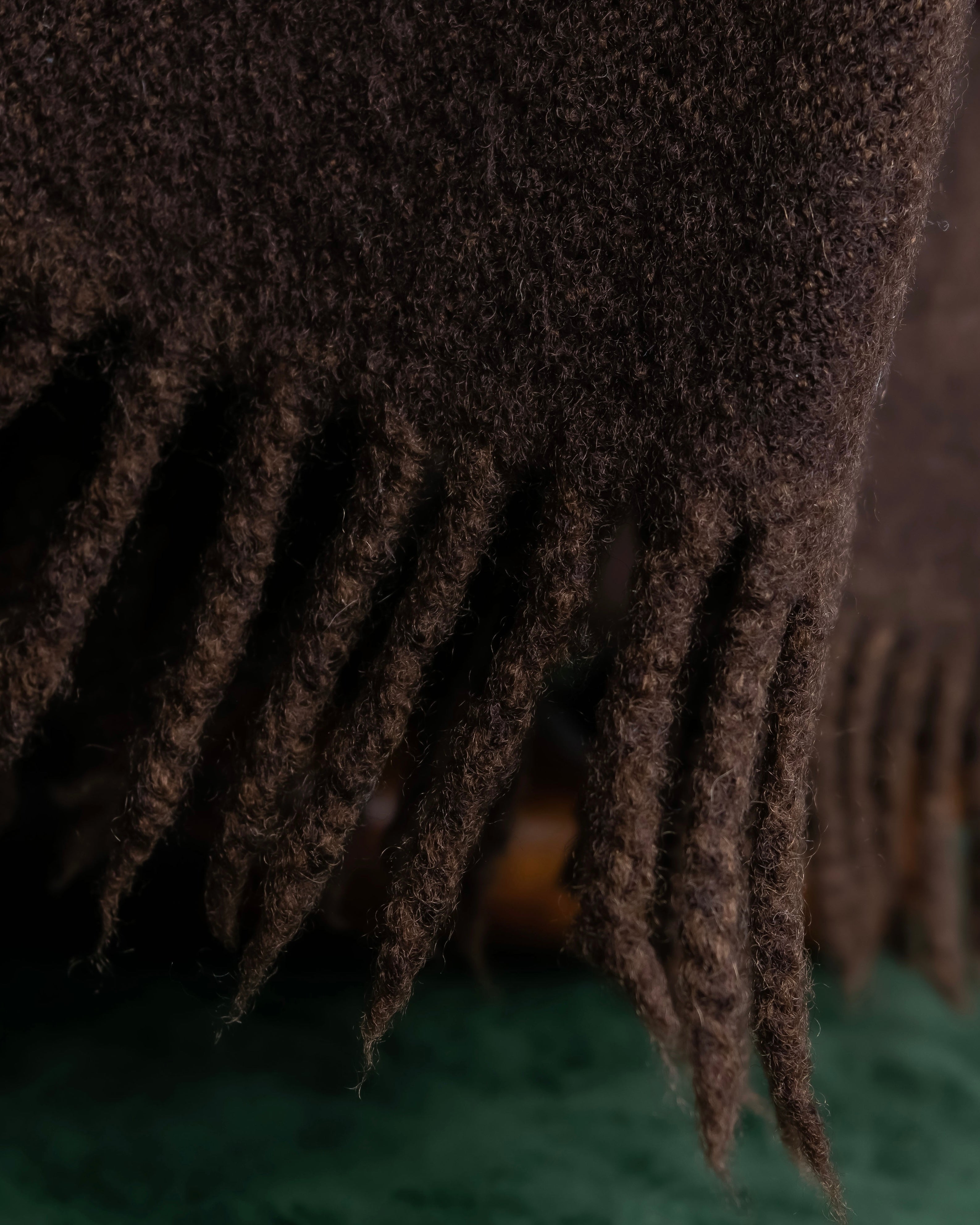 "KENZO" Chocolate brown color fringe muffler