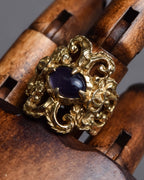 "CHANEL" 90's Baroque carving design gold ring