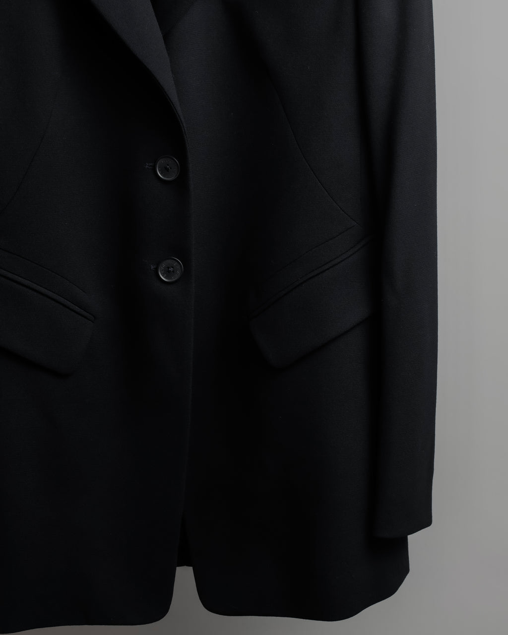 "HERMES" 90's classic detail dark blue tailored jacket