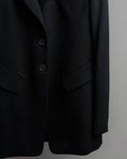 "HERMES" 90's classic detail dark blue tailored jacket