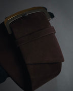 "Christian Dior" Late 80s-Early 90s suede and calf leather wide belt