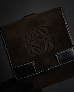 "LOEWE" 90’s-00’s suede anagram compact wallet