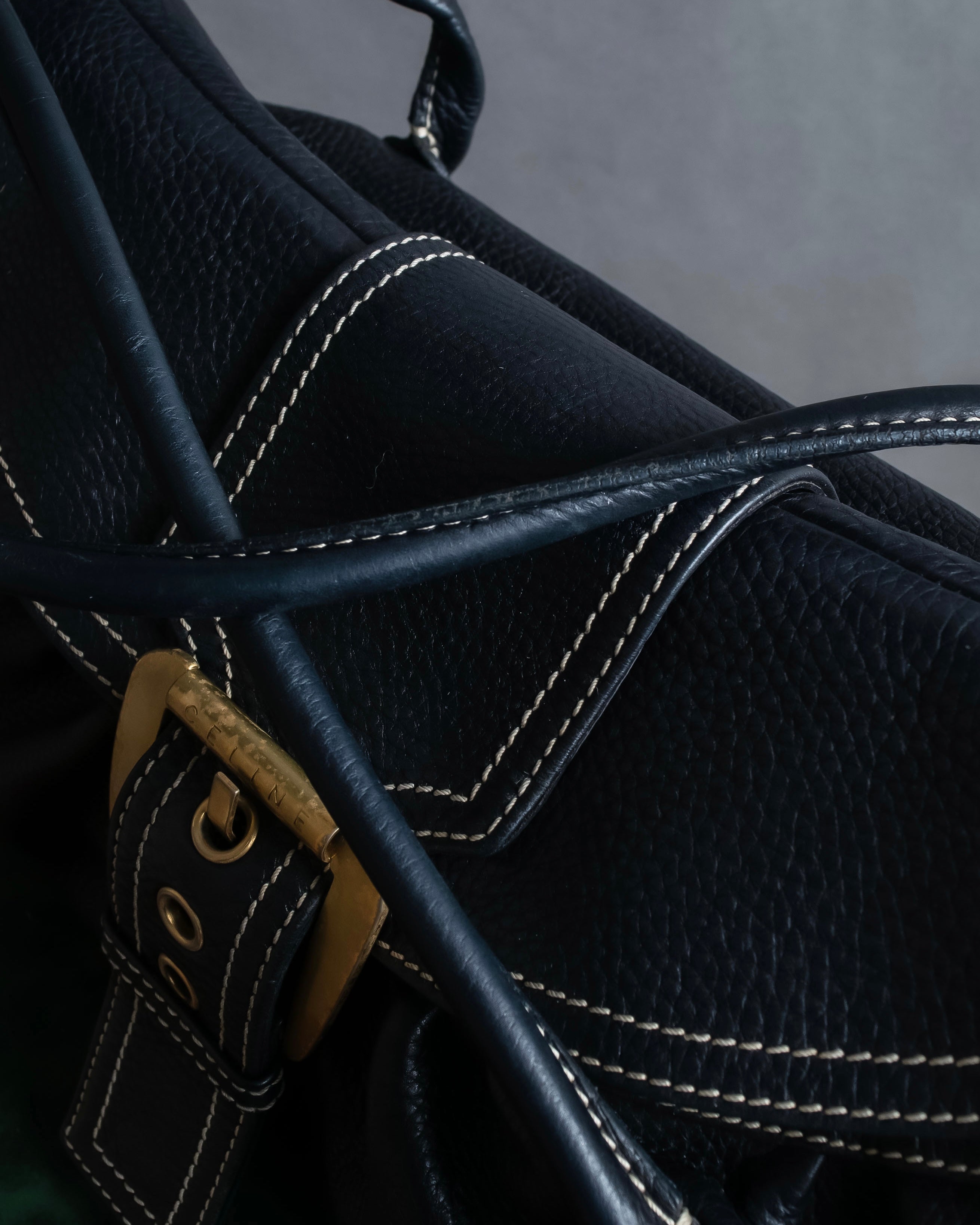 "CELINE" Gold buckle design large shoe bag shoulder bag