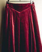 -SPECIAL- "Christian Dior" 80's-early 90's Burgundy velvet pleated skirt