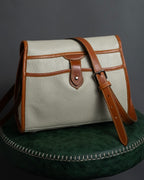 "Dooney & Bourke" Patch front design Two-tone leather shoulder bag