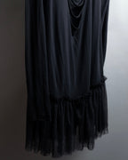 "RED VALENTINO" Distressed tulle skirt docking long pullover