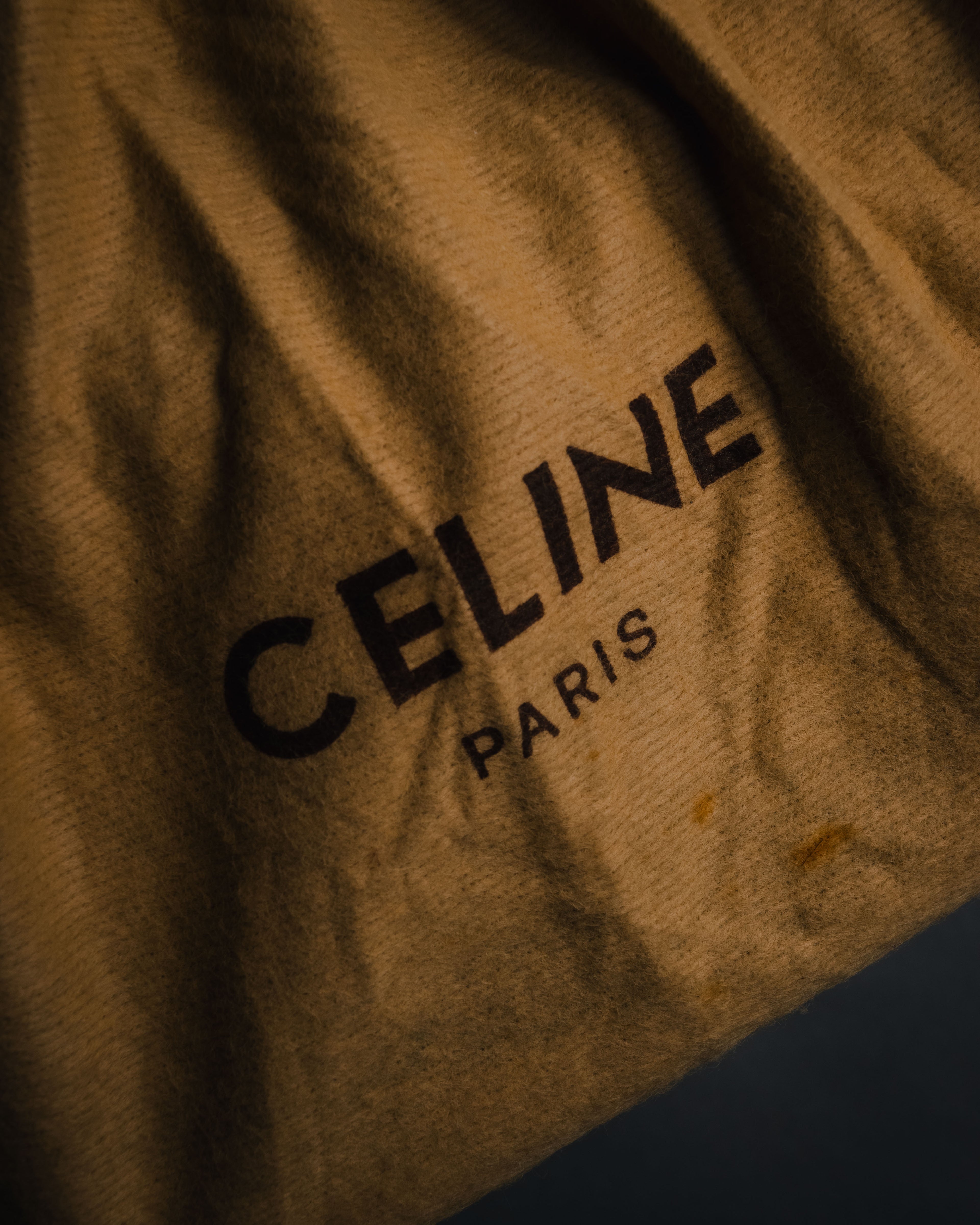 –SPECIAL– "CELINE" 70’s-80’s suede top handle ring closure handbag