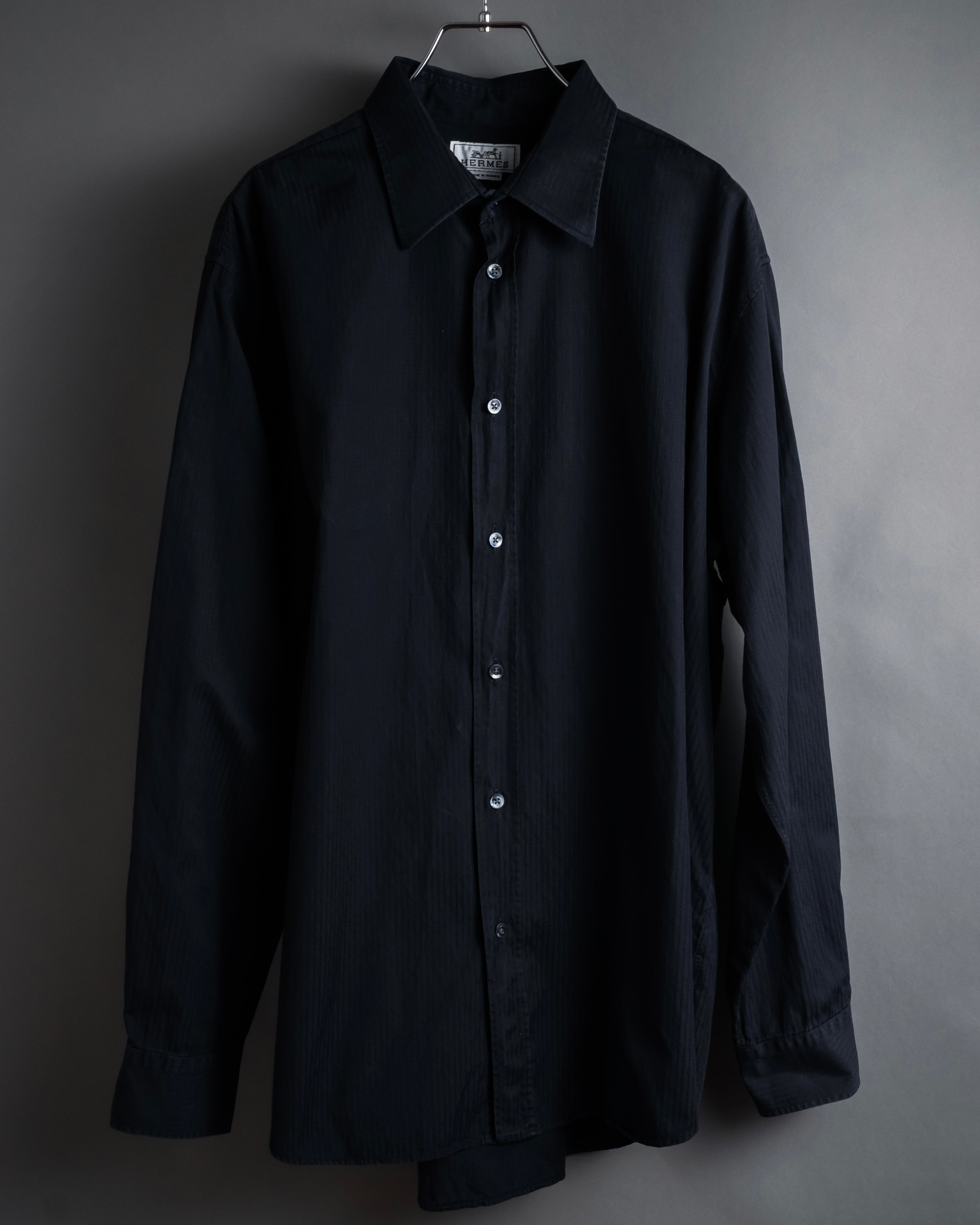 "HERMES" 90’s H-jacquard selier button shirt