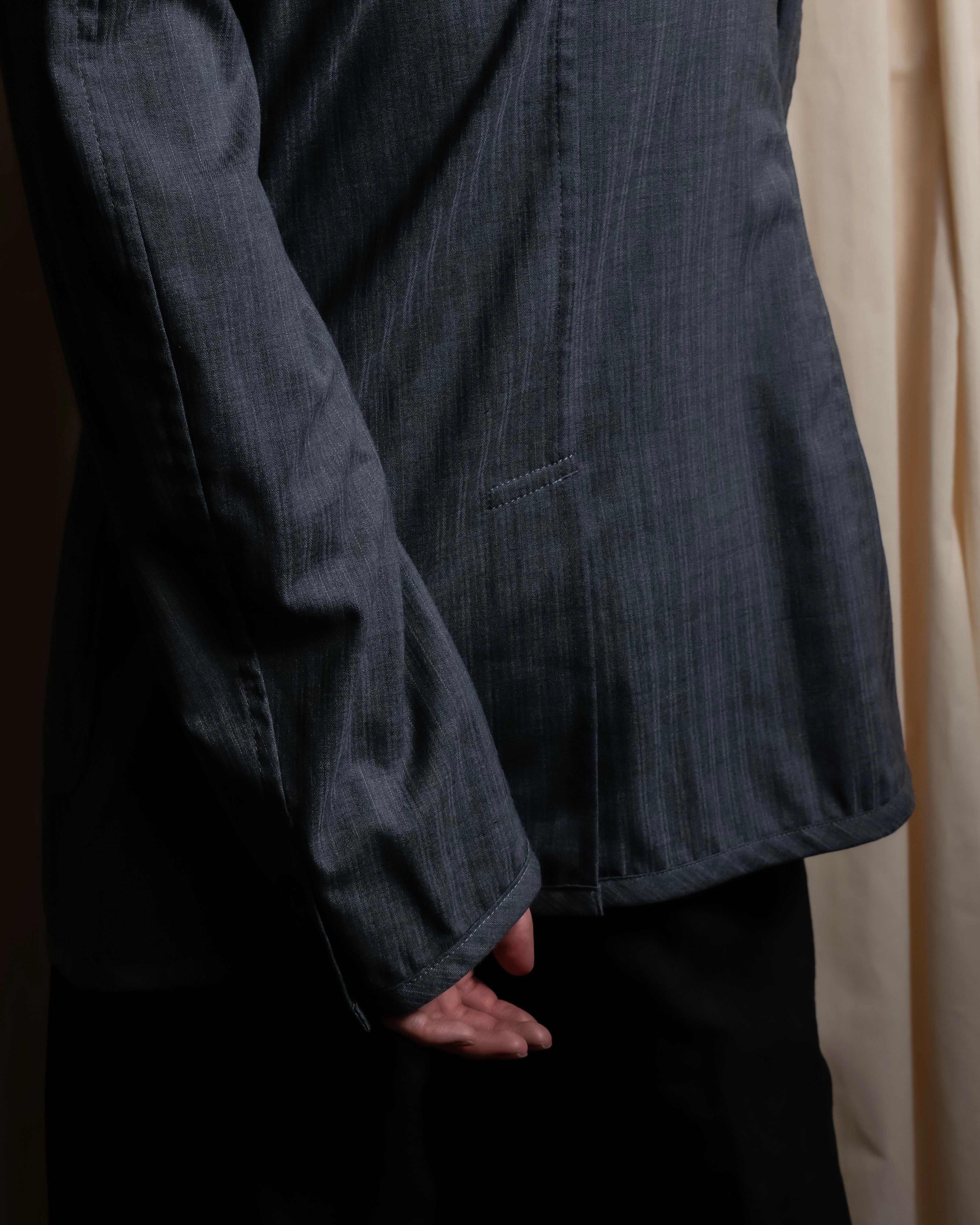 "COMME des GARCONS HOMME PLUS" 14SS modified lapel design striped jacket