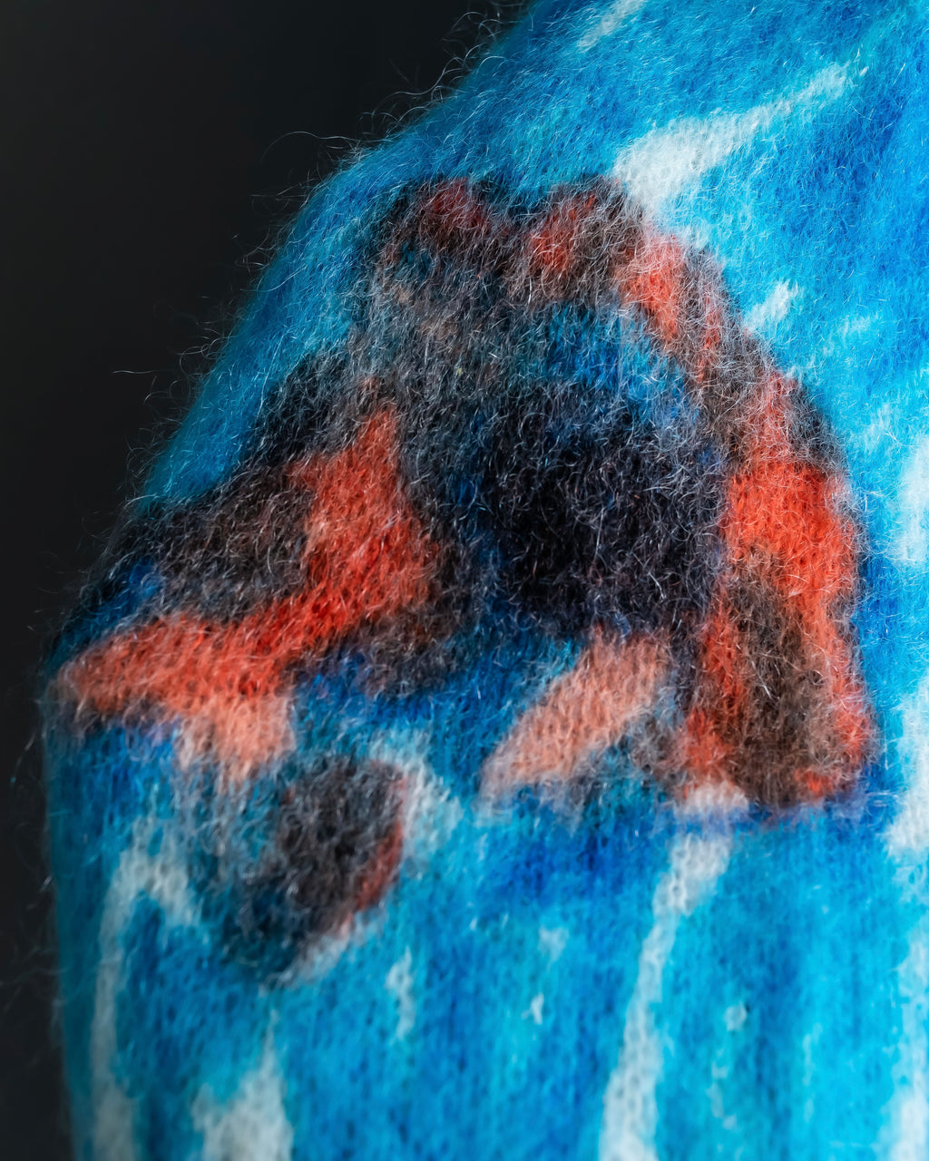 "PRADA" Abstract all over print mohair blend knit