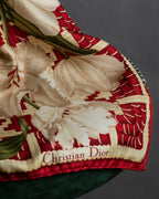 "Christian Dior" Houndstooth floral square scarf