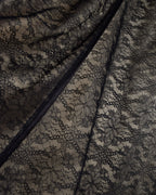 "LANVIN en Bleu" Flowers black lace layered skirt