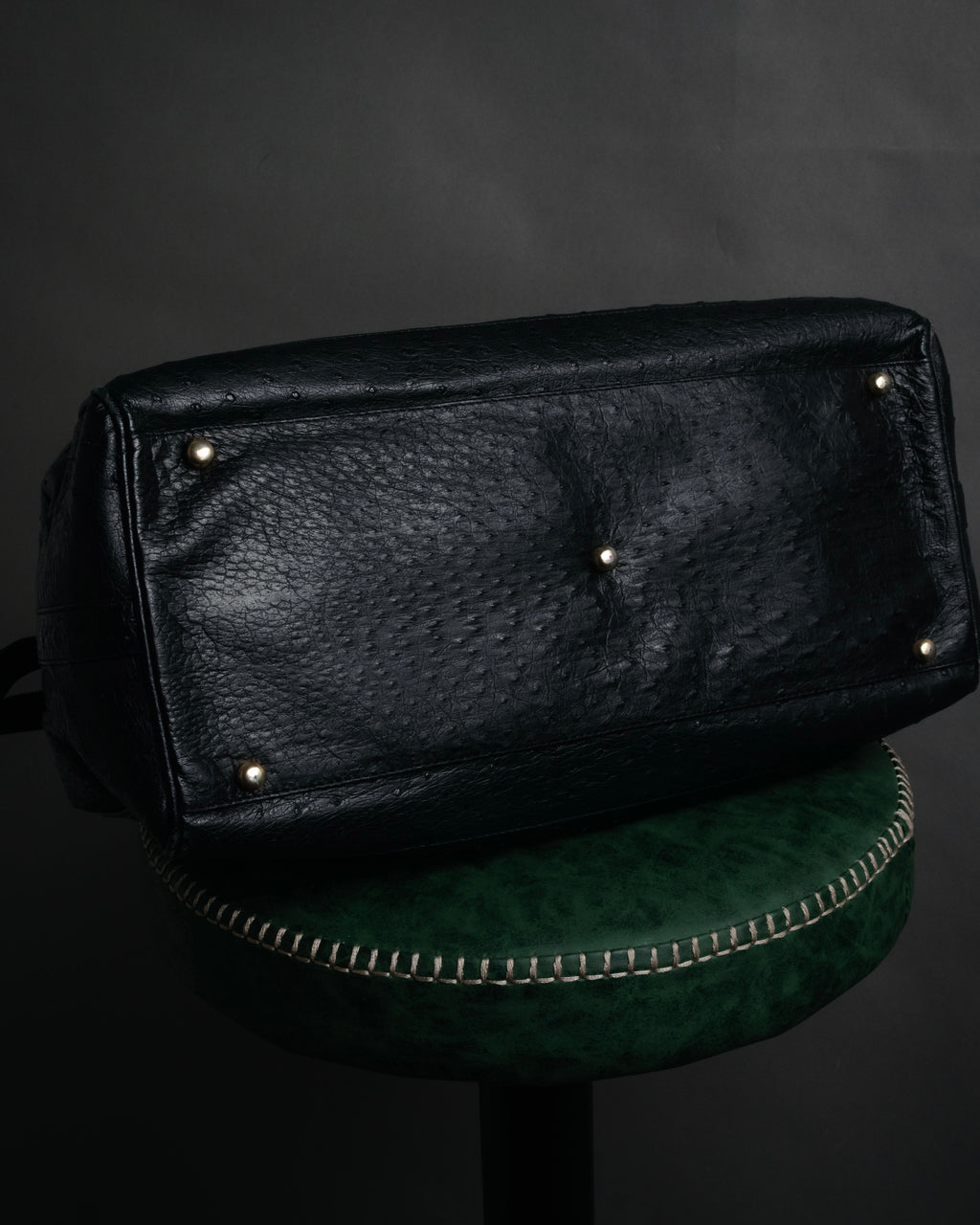 “pierre cardin” 80’s-90’s Ostrich leather structured doctor bag