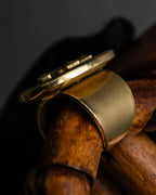 "JEAN PAUL GAULTIER" Cross motif leather panel gold ring