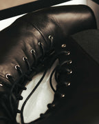 -SPECIAL- "JIL SANDER" 10's Sculptural gathered toe leather ankle boots