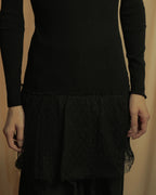 "RED VALENTINO" Lace bib knit tunic dress