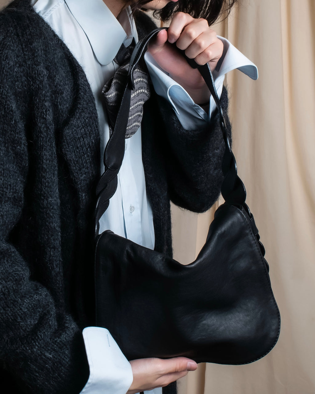 "SEE BY CHLOE" Braided shoulder design leather bag