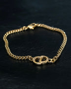 “Christian Dior” CD motif gold chain bracelet