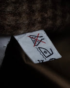 "BURBERRYS" Houndstooth pattern belted stand collar coat