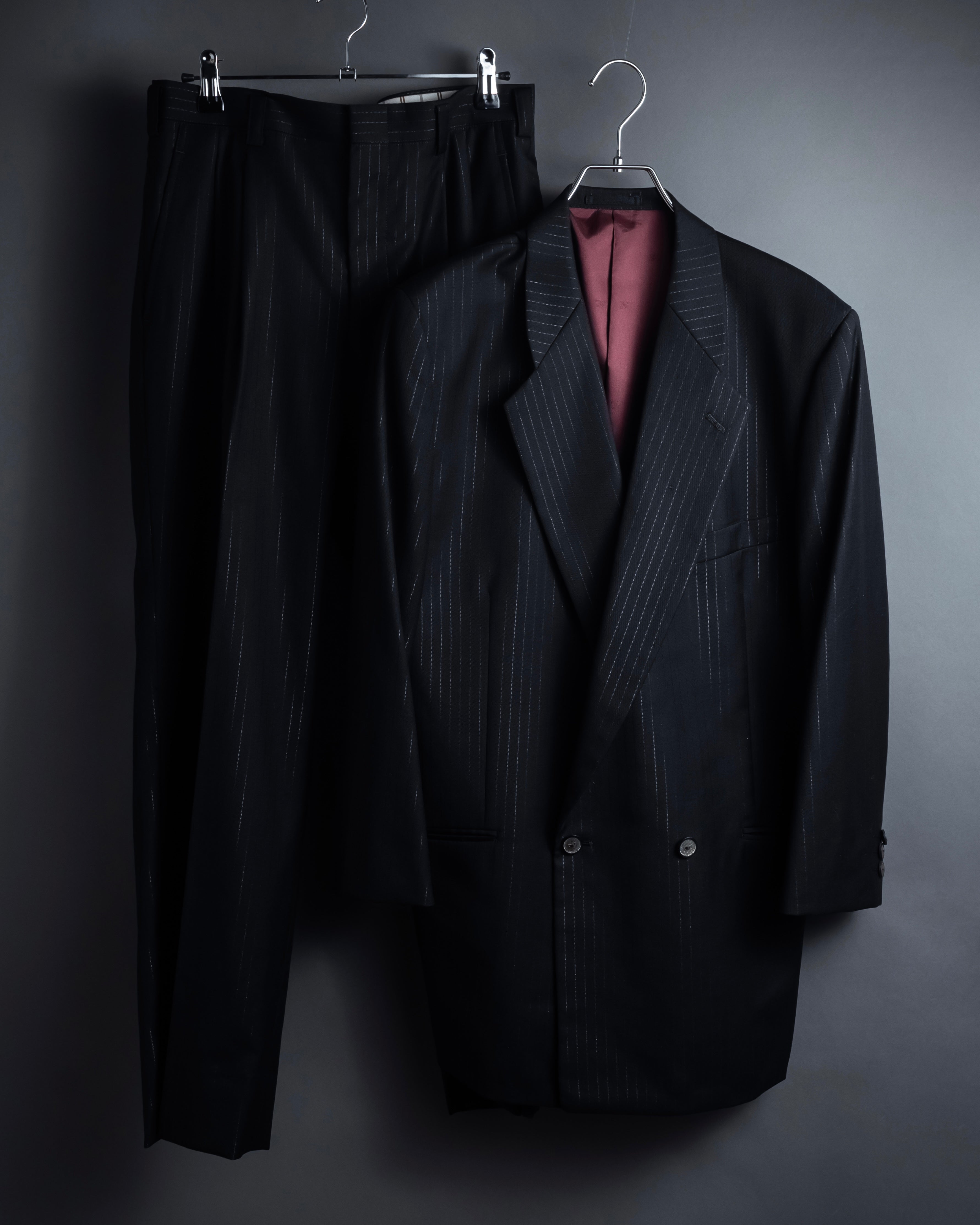 "BALENCIAGA" Chalk stripe pattern long silhouette set up