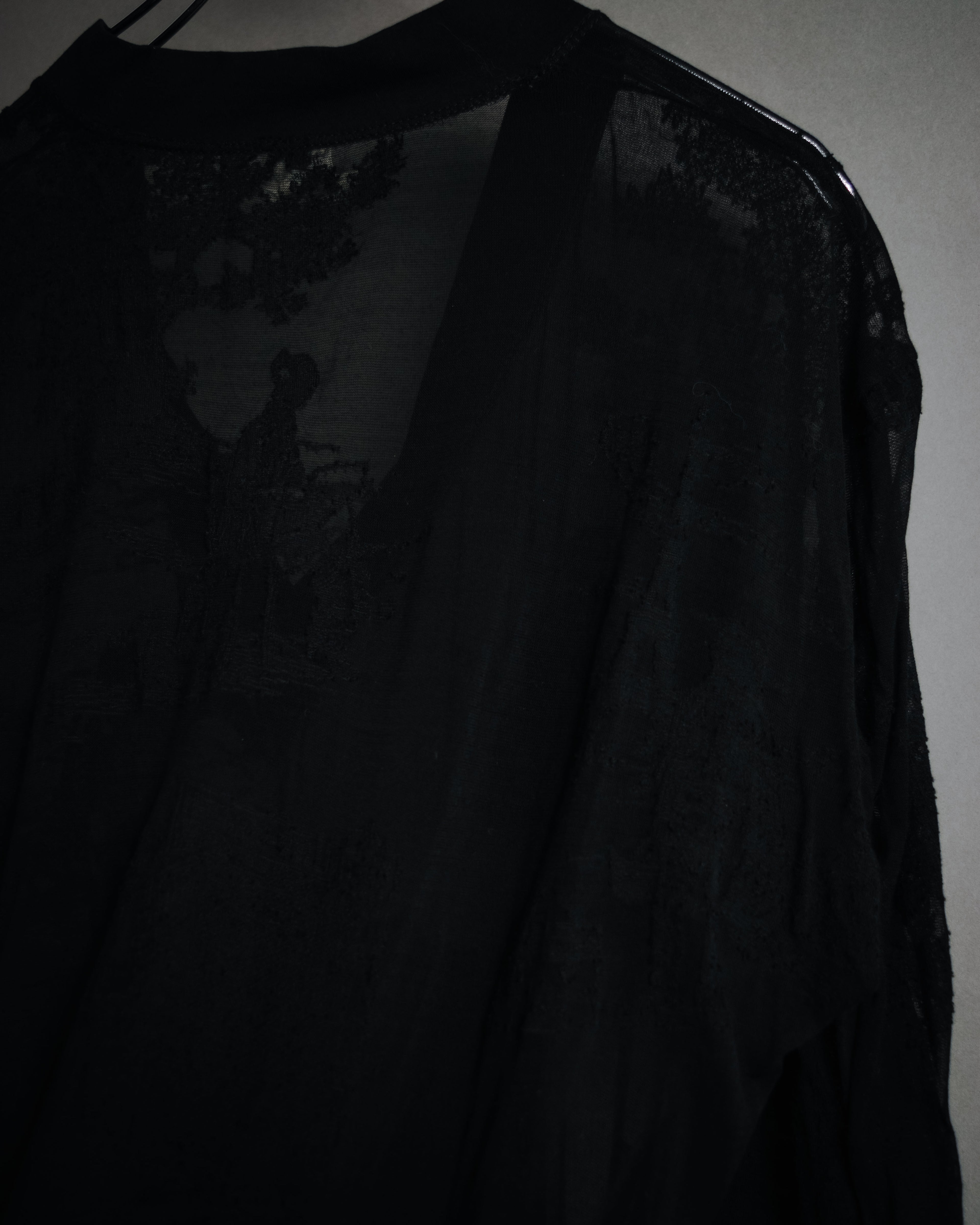 –SPECIAL– "HERMES" 00’s Sheer botanical lace cotton pullover