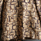 "PRADA" 1996fall Geometric pattern leather trim design mid length coat