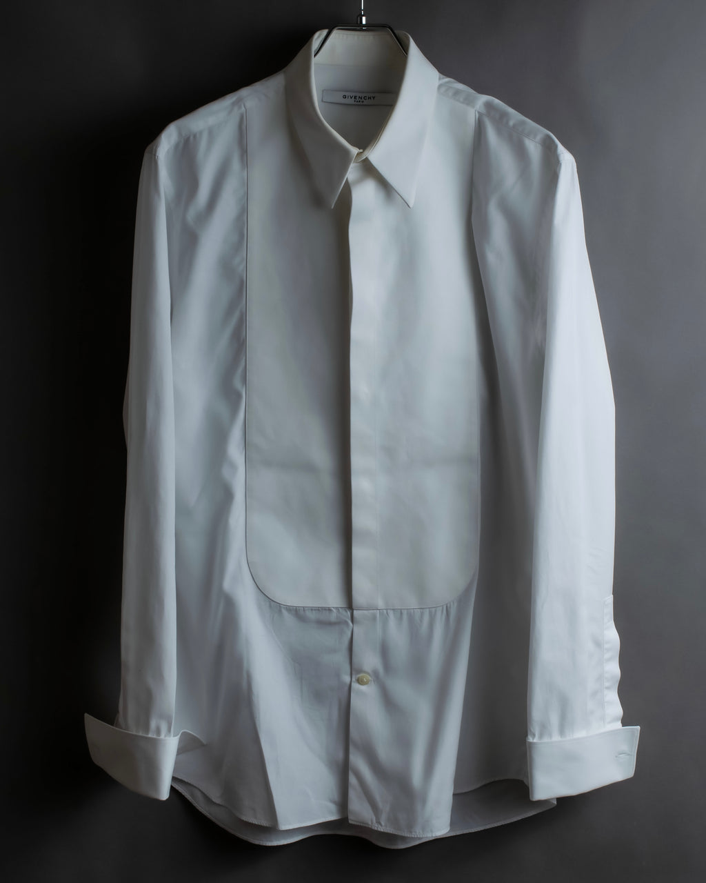 "GIVENCHY" Bosom panel design white shirt