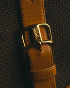 "Yves Saint Laurent" 70's-90's Woven leather shoulder bag