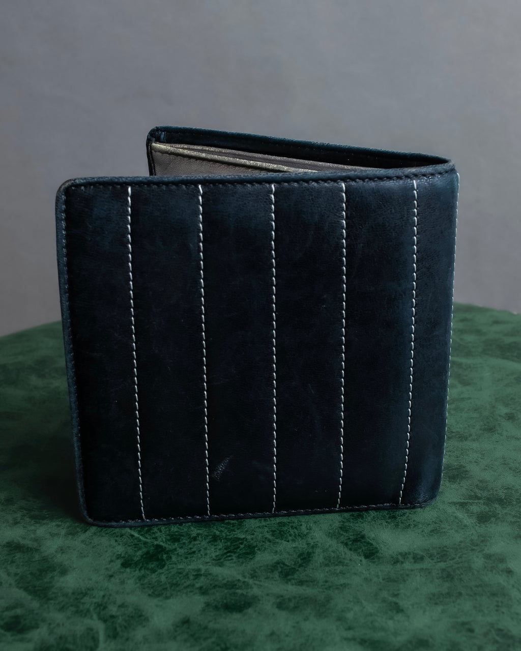 "CHANEL" Mademoiselle line design coco mark engraved bi fold wallet