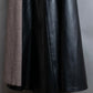 "ADORE" Synthetic leather docking belted maxi length flared skirt