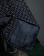 "ARMANI COLLEZIONI" Repeated triangle motif silk neck tie